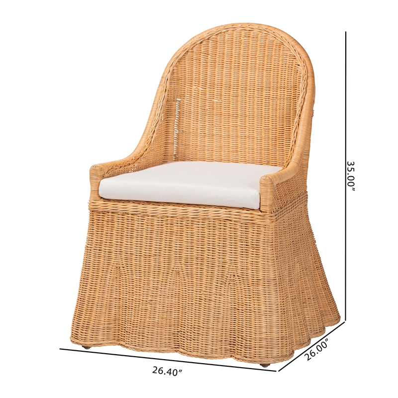 bali & pari Maya Natural Rattan Accent Chair Light Honey