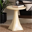 bali & pari Aponi Marbled Resin End Table Sculptural Side Table Cream