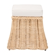bali & pari Rotem Natural Rattan Ottoman with Cushion
