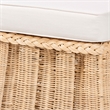 bali & pari Rotem Natural Rattan Ottoman with Cushion