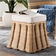 bali & pari Rotem Natural Rattan Ottoman with Cushion
