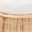 bali & pari Ying Round Natural Rattan Ottoman with Cushion