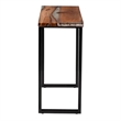 bali & pari Apio Wood Epoxy Resin Console Table with Glass Inlay