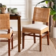 bali & pari Lesia Natural Rattan Dining Chair with Cushion