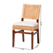 bali & pari Lesia Natural Rattan Dining Chair with Cushion