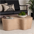 bali & pari Edna Natural Jute Coffee Table Textured Handwoven Irregular Shape