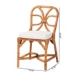bali & pari Alondra Natural Rattan Dining Chair Handwoven Wicker Side Chair