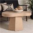 bali & pari Lenka Natural Jute Coffee Table Textured Handwoven Cocktail Table