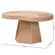 bali & pari Lenka Natural Jute Coffee Table Textured Handwoven Cocktail Table