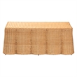 bali & pari Palm Scalloped Rattan Coffee Table Light Honey