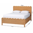 bali & pari Maritza Scalloped Natural Rattan Bed Frame Queen