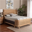 bali & pari Fiore Natural Rattan Bed Frame Handwoven Wicker Headboard Queen
