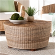 bali & pari Hosanna Natural Rattan Coffee Table Handwoven Wicker Accent Table