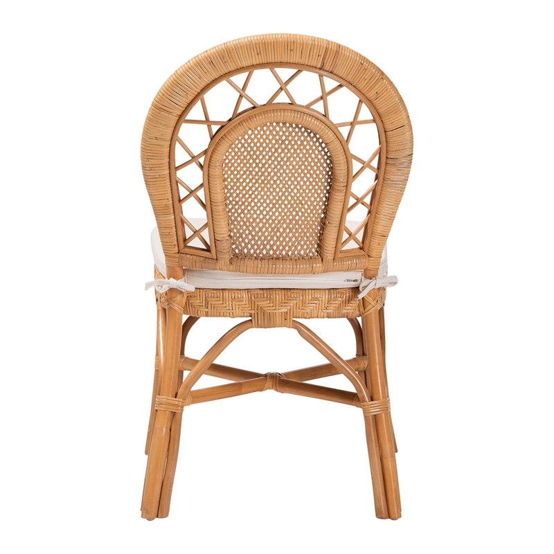 bali & pari Adam Natural Rattan Dining Chair with Curved Backrest