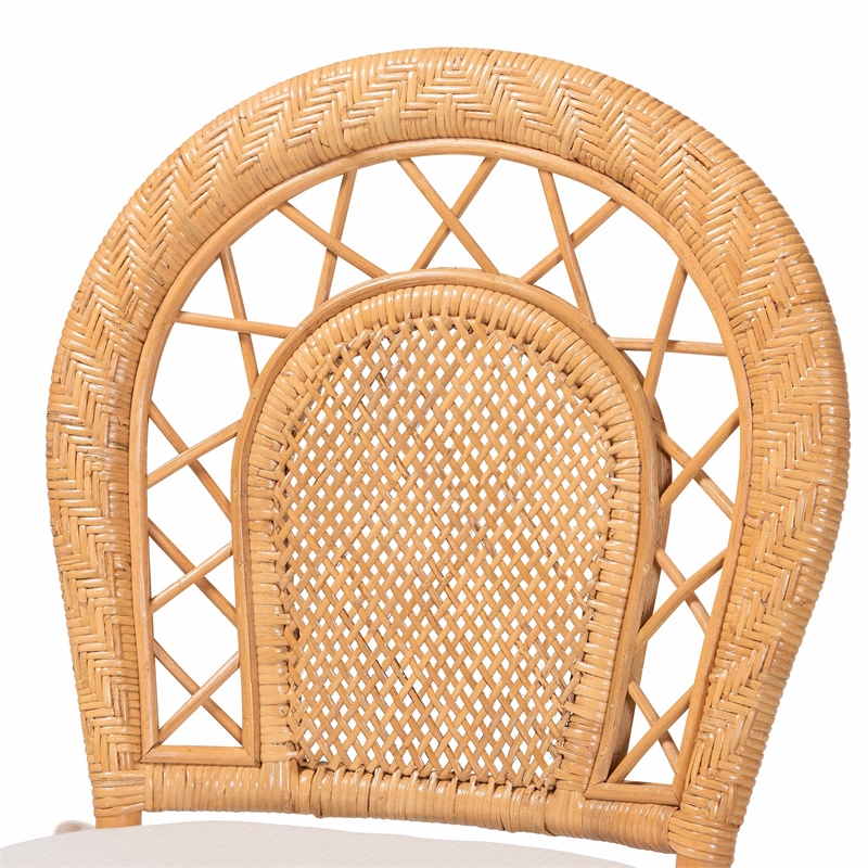 bali & pari Adam Natural Rattan Dining Chair with Curved Backrest
