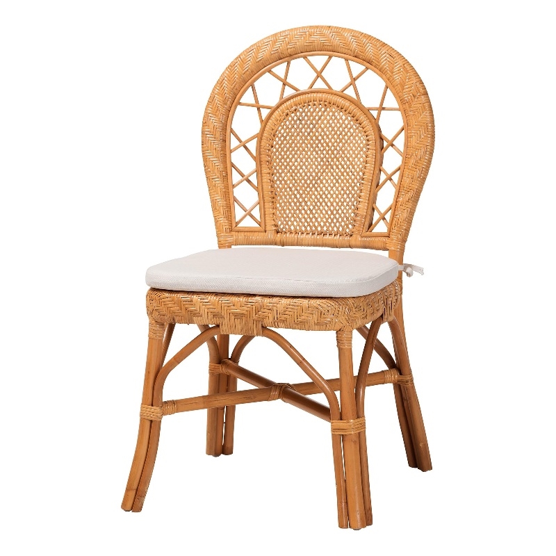 bali & pari Adam Natural Rattan Dining Chair with Curved Backrest