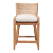 bali & pari Ridley Seagrass Counter Stool with Mahogany Wood Frame Whitewash