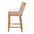 bali & pari Ridley Seagrass Counter Stool with Mahogany Wood Frame Whitewash