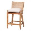 bali & pari Ridley Seagrass Counter Stool with Mahogany Wood Frame Whitewash