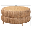bali & pari Roma Rattan and Seagrass Coffee Table Low Profile Boho Accent Table