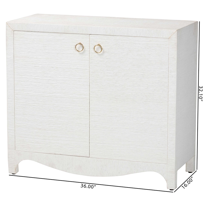 bali & pari Ximena Grasscloth Storage Cabinet 2-Door Woven Accent Cabinet