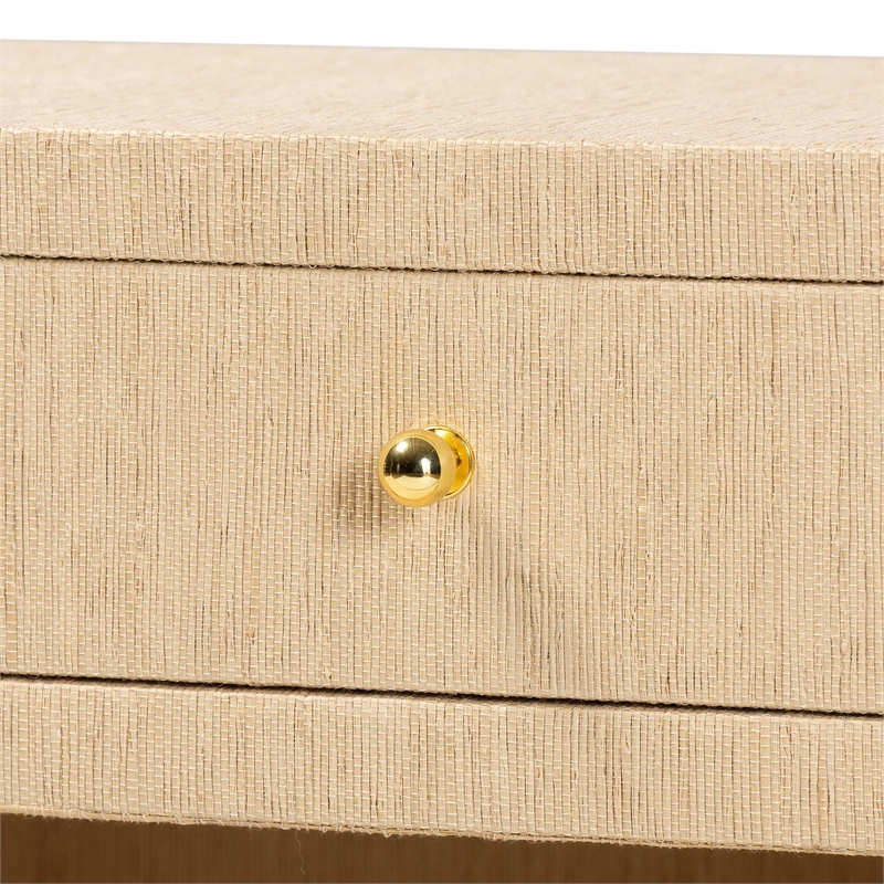 bali & pari William Grasscloth 1-Drawer Nightstand with Open Shelves