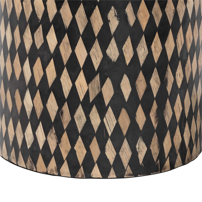 bali & pari Paulo Decorative End Table with Bamboo Diamond Pattern