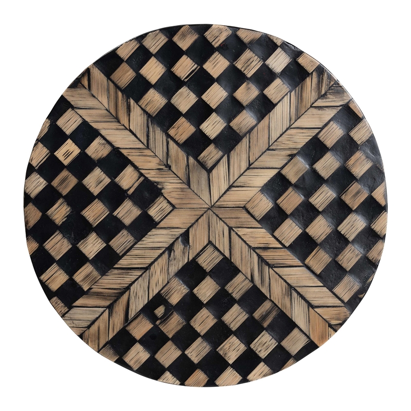bali & pari Paulo Decorative End Table with Bamboo Diamond Pattern