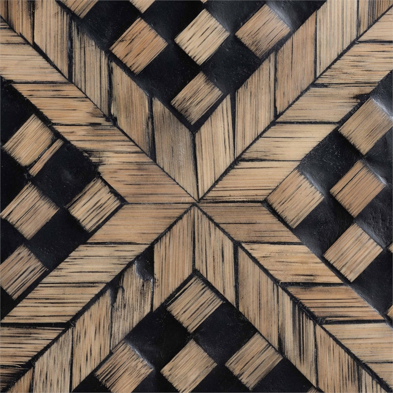 bali & pari Paulo Decorative End Table with Bamboo Diamond Pattern