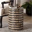bali & pari Paulo Decorative End Table with Bamboo Diamond Pattern