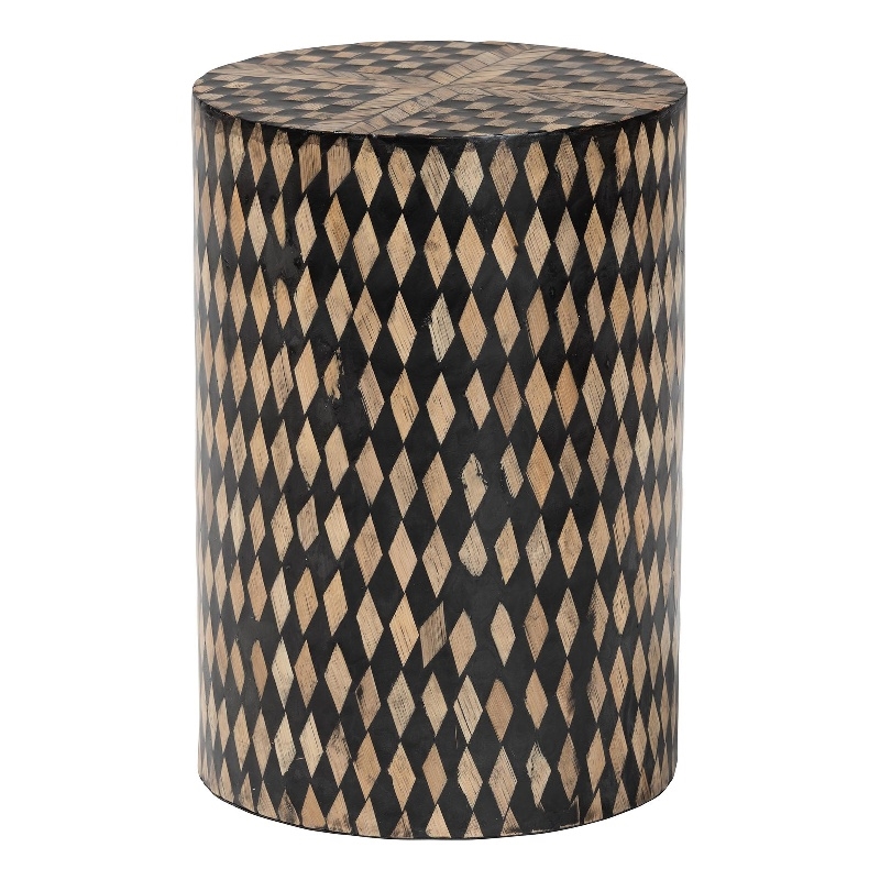 bali & pari Paulo Decorative End Table with Bamboo Diamond Pattern