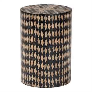 bali & pari Paulo Decorative End Table with Bamboo Diamond Pattern