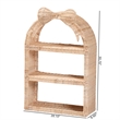 bali & pari Creusa Natural Rattan Wall Shelf 3-Tier Decorative Storage Rack