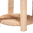 bali & pari Latoya Natural Rattan End Table Handwoven Wicker 2-Tier Side Table