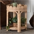 bali & pari Latoya Natural Rattan End Table Handwoven Wicker 2-Tier Side Table
