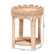 bali & pari Latoya Natural Rattan End Table Handwoven Wicker 2-Tier Side Table