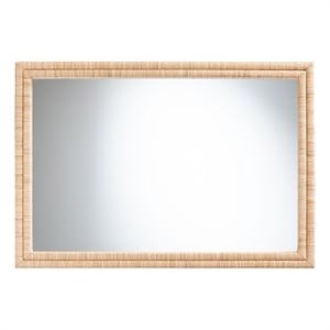 bali & pari Canan Grasscloth Wall Mirror Handwoven Rectangle Frame Accent Mirror