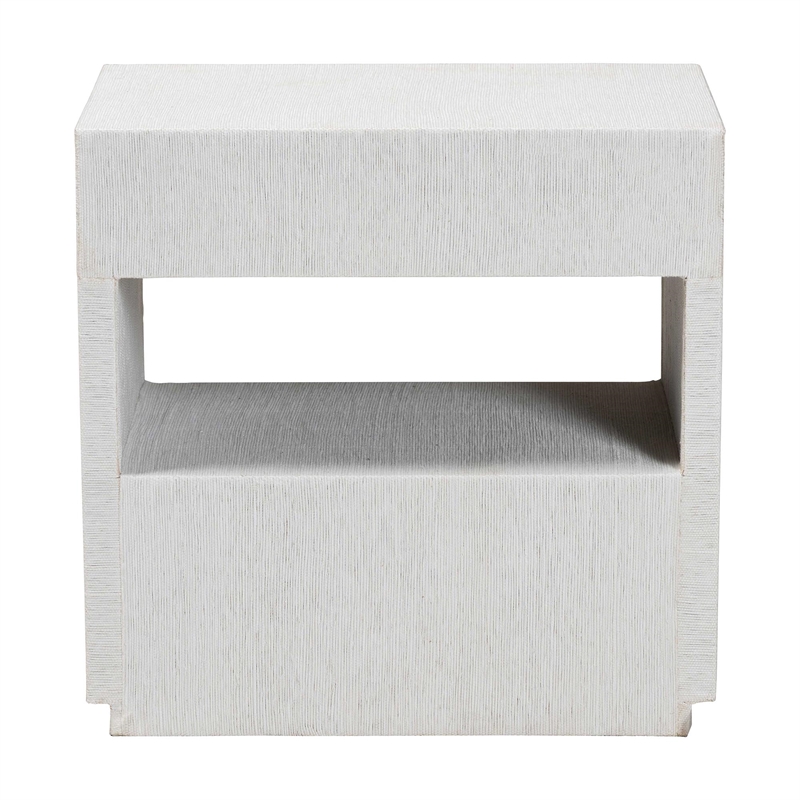 bali & pari Kai Grasscloth End Table 2-Drawer Accent Table or Nightstand