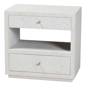 bali & pari Kai Grasscloth End Table 2-Drawer Accent Table or Nightstand