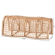 bali & pari Daiki Natural Rattan Bench with Curved Frame Lightweight Decorative