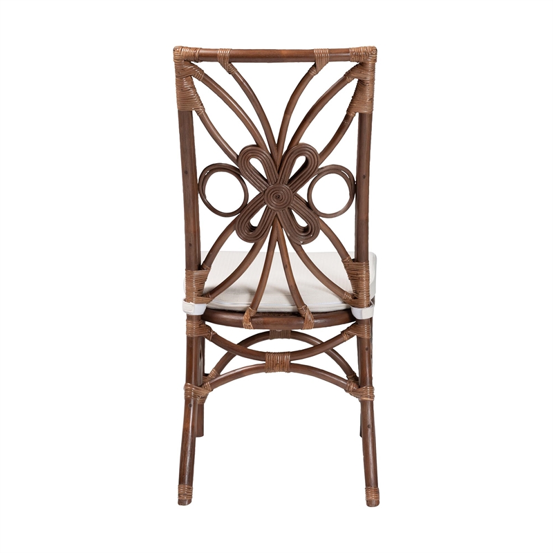 bali & pari Brama Natural Rattan Dining Chair with Decorative Backrest