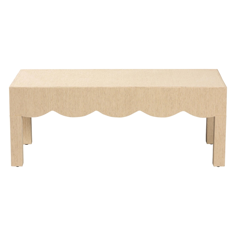 bali & pari Mason Natural Grasscloth Coffee Table Rectangular Accent Table