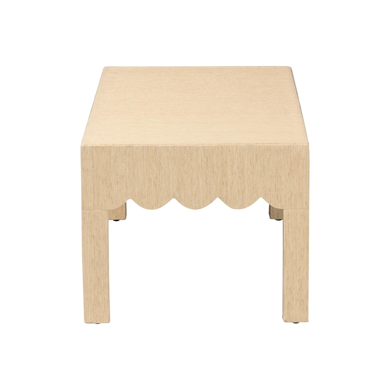bali & pari Mason Natural Grasscloth Coffee Table Rectangular Accent Table
