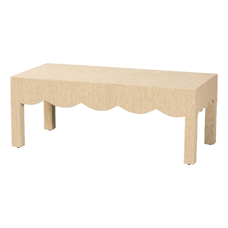 bali & pari Mason Natural Grasscloth Coffee Table Rectangular Accent Table