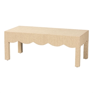 bali & pari Mason Natural Grasscloth Coffee Table Rectangular Accent Table