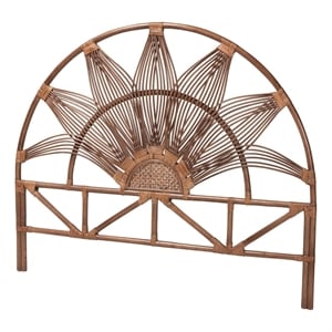 bali & pari Jasmine Natural Rattan Headboard with Sunburst Design King
