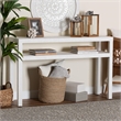 bali & pari Gale Natural Grasscloth Console Table Two-Tier Entryway Table