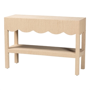 bali & pari Mason Natural Grasscloth Console Table Two-Tier Entryway Table