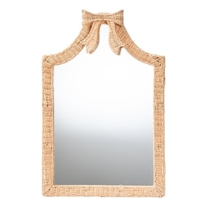 bali & pari Creusa Natural Rattan Wall Mirror Handwoven Arched Mirror
