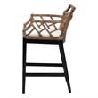 bali & pari Abiel Natural Rattan Counter Stool with Arms and Removable Cushion
